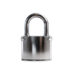 3D rendering of a metallic padlock
