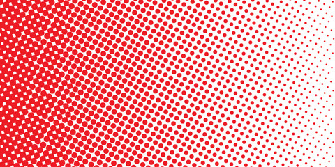 Obraz premium Red Linear Halftone Dot Pattern Gradient Background for Retro Pop Art and Comic Design.