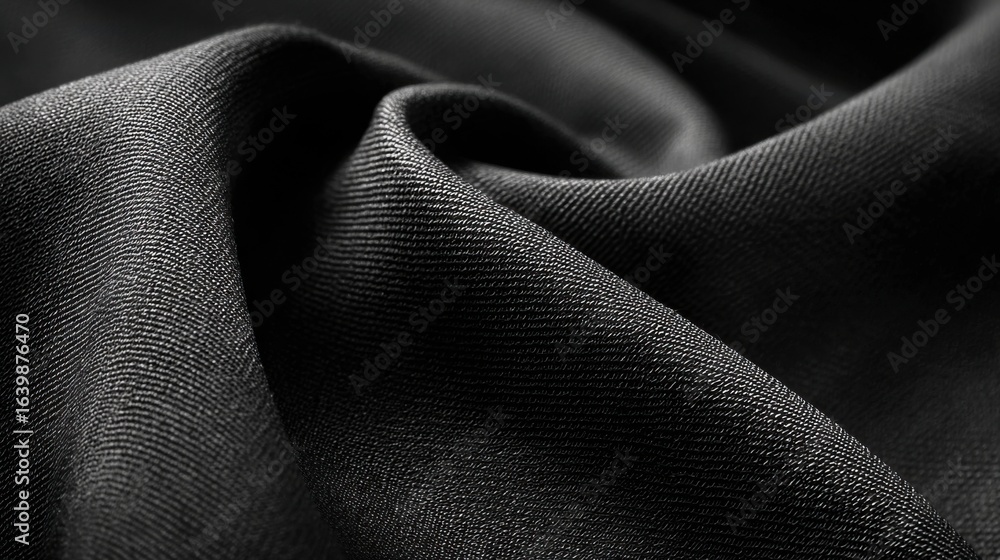 Aufkleber a close-up view reveals the details of a rich black textile with a refined weave. the fabric softly 