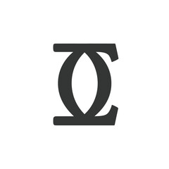 Abstract geometric symbol with intersecting curves and lines