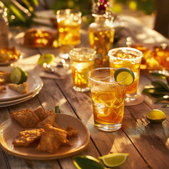 Cocktails Caïpirinha et citrons verts