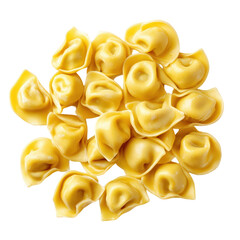 Delicious Tortellini Pasta Italian Food Cuisine Yellow isolated on transparent background cutout