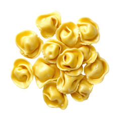Delicious Tortellini Pasta Italian Food Recipe Yellow isolated on transparent background cutout