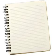 Blank lined notebook, open