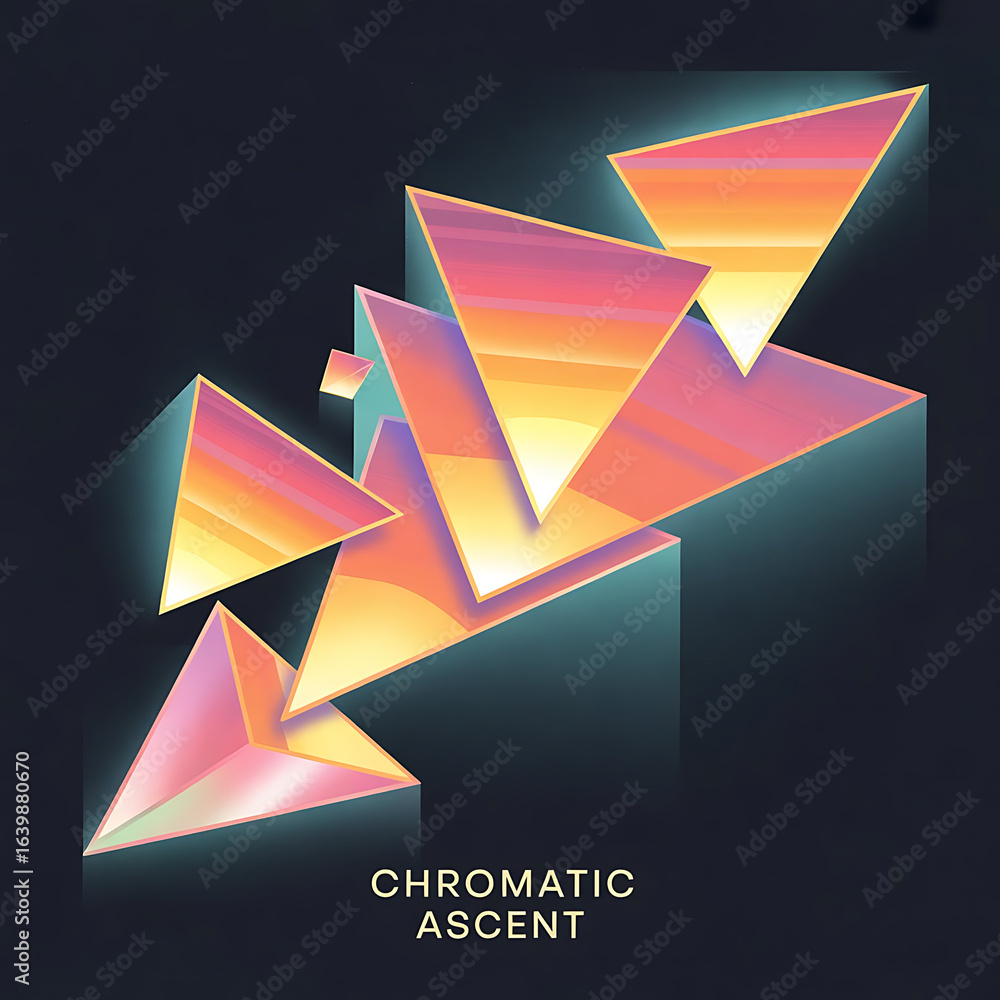 Poster colorful vector geometric pattern with abstract star and triangle shapes