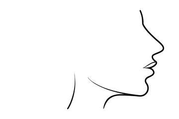 Minimalist single line drawing a man's profile face vector
