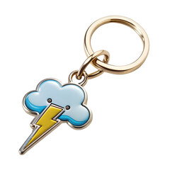 Cloud and Lightning Bolt Keychain