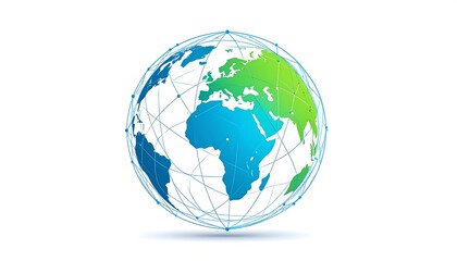 Naklejka premium Global network graphic of the earth.
