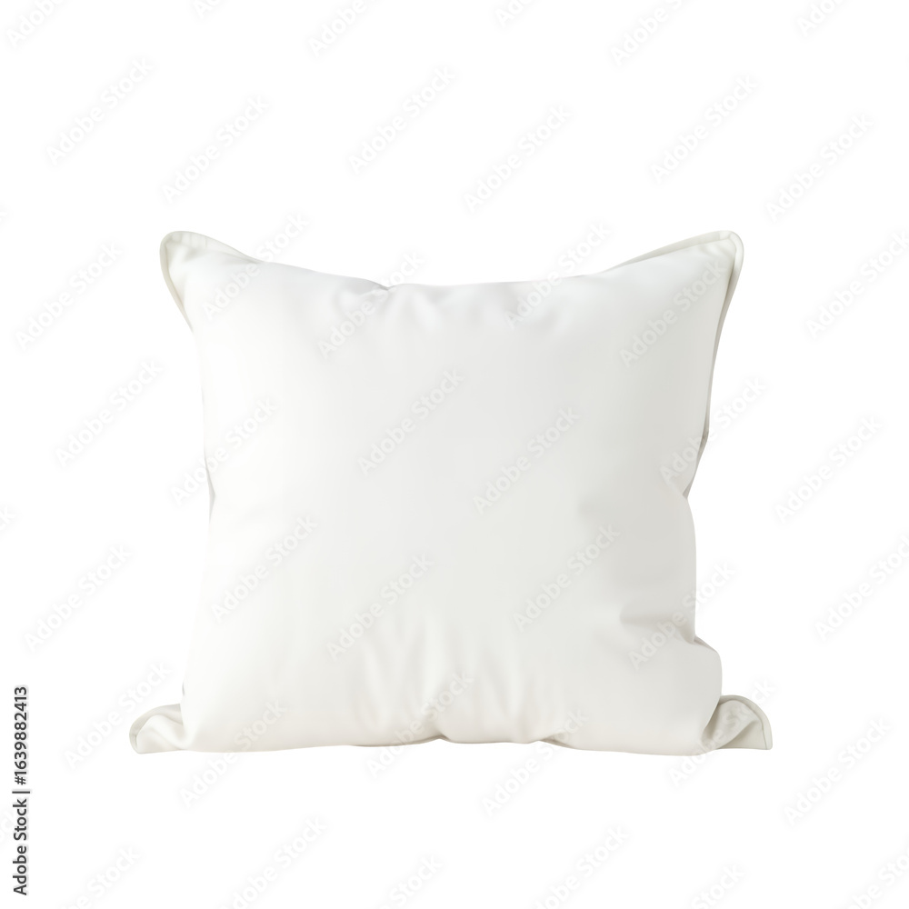 Poster a simple fluffy white square cushion with soft edges isolated on transparent background