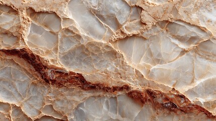 Close up view of a natural marble surface with intricate veining and earthy tones