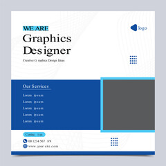 Modern Graphic Designer Social Media Post Template – Editable EPSModern Graphic Designer Social Media Post Template – Editable EPS