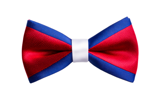 Red and Blue Striped Bow Tie PNG