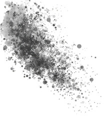 Abstract grayscale splatter, textured with circles
