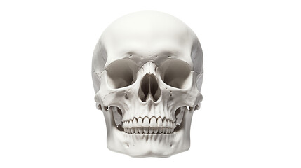 Fototapeta premium Realistic anatomical human skull isolated on black, perfect for medical, scientific, and educational projects, adds a striking visual impact