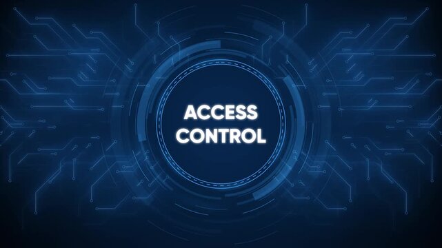 Animated access control concept with circuit board background and digital technology - Powered by Adobe