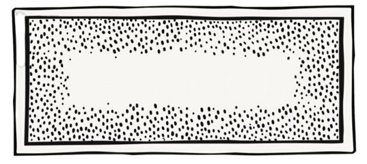Black and white rectangular frame with a dotted design