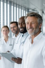 Fototapeta premium A Diverse Medical Team Working Together in a Collaborative Modern Healthcare Environment