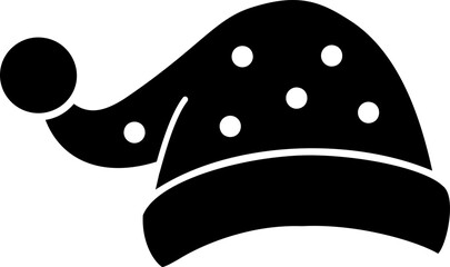 Winter Christmas hat black silhouette icon isolated.
Simple shape holiday santa claus hat silhouette design.
Transparent background. SVG.
