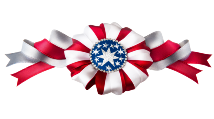 Patriotic Ribbon Decoration with Stars and Stripes Motif