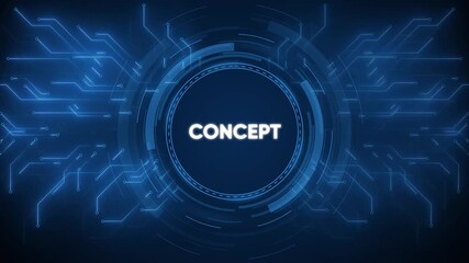 Modern technology concept animated with futuristic digital blue circuitry and illustration - Powered by Adobe