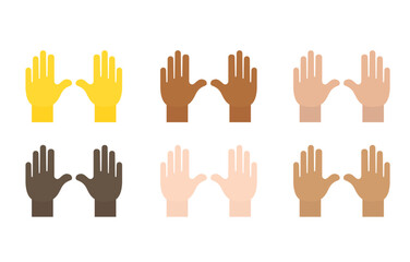 raised hand emoji symbol sign icon vector illustration isolated flat