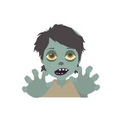 zombie emoji symbol sign icon vector illustration isolated flat