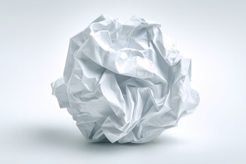 Fototapeta premium Crumpled White Paper Ball on Light Gray Background