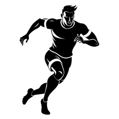 silhouette of a young man running
