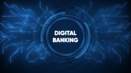 Futuristic digital banking concept showcasing technology and financial services - Powered by Adobe