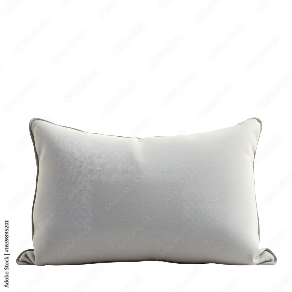Poster a soft white rectangular pillow with a textured surface isolated on transparent background