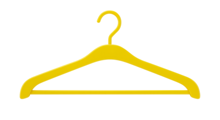 yellow clothes hanger png isolated on transparent background