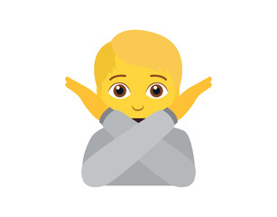 Person Gesturing No Hands Crossed X No can Do - No Good - Nope - No Deal - emoji symbol sign icon vector illustration isolated flat