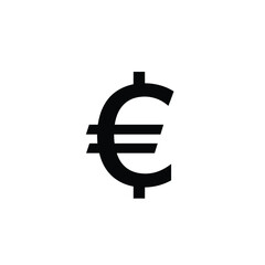 Fototapeta premium Black euro currency symbol on white background