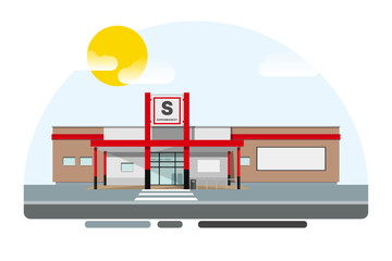 supermarket. supermarket building. vector illustration