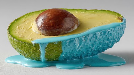 Bromide pesticide contamination in healthy avocado with turquoise liquid