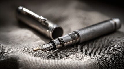 Naklejka premium fountain pen on the old paper