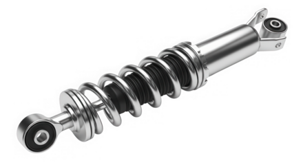 Shock absorber automotive suspension part isolated on transparent background