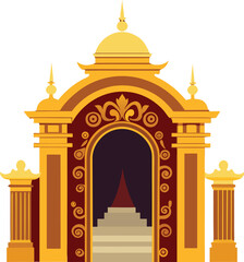 Fototapeta premium grand royal palace entrance gold ornamental frame