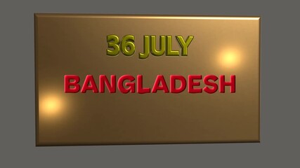 36 july 2nd independence date of Bangladesh- 4k transparent video