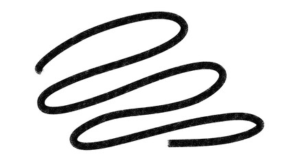 Naklejka premium Black hand-drawn wavy line scribble for underline, highlight, decorative element, abstract design, and graphic accents on transparent background