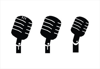 Microphone icon set, Podcast microphone Icon, Different microphone collection icon, vector illustration EPS 10.