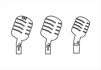 Microphone icon set, microphone collection, Podcast microphone, web and mobile icons, vector illustration EPS 10.