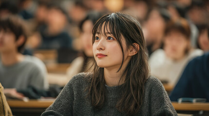 講義を聴く女子大生02