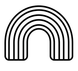 Obraz premium Simple, stylized rainbow graphic with a textured inner arch