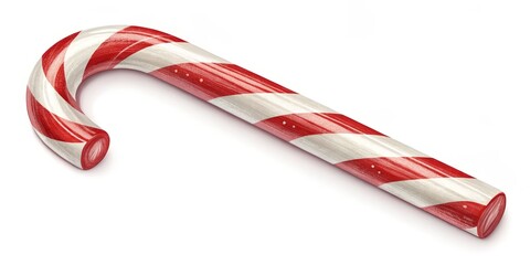 Obraz premium Festive Red and White Striped Candy Cane Isolated, Christmas, Holiday