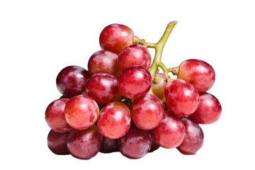 red grapes isolated on white background