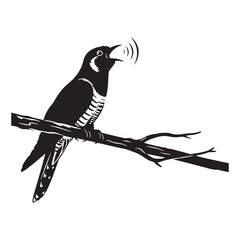 Striking Cuckoo Silhouette – Cuckoo Vector Graphic for Design Professionals – Black Vector of Cuckoo

