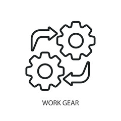 Work gear thin line vector icons.