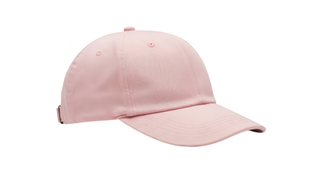 Light pink baseball cap isolated on transparent background