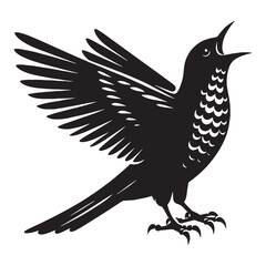 Classic Cuckoo Silhouette – Cuckoo Vector Graphic for Timeless Artwork – Black Vector of Cuckoo

